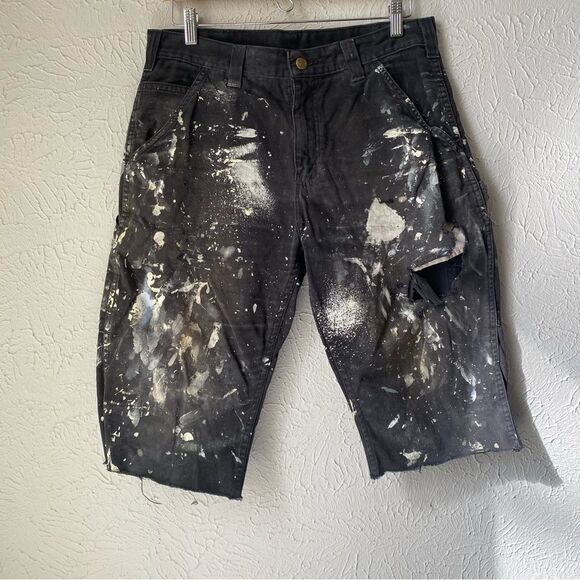 DISTRESSED Carhartt Cutoff Shorts workwear size 33 - Picture 2 of 16